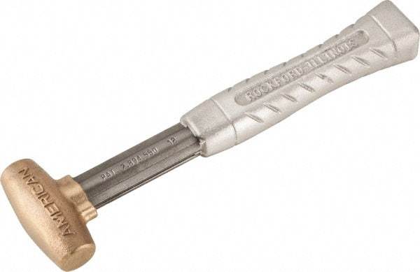 American Hammer - 1 Lb Head 1" Face Bronze Head Hammer - 11-1/2" OAL, Aluminum Handle - Caliber Tooling