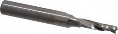 Onsrud - 5/32" Cutting Diam x 9/16" Length of Cut, 1 Flute, Upcut Spiral Router Bit - Uncoated, Right Hand Cut, Solid Carbide, 2" OAL x 1/4" Shank Diam, Single Edge, 21° Helix Angle - Caliber Tooling