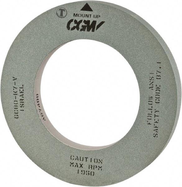 Camel Grinding Wheels - 14" Diam x 5" Hole x 2" Wide Centerless & Cylindrical Grinding Wheel - 80 Grit, Silicon Carbide, Type 1, Vitrified Bond, No Recess - Caliber Tooling