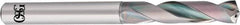 OSG - 7/32" 140° Spiral Flute Solid Carbide Screw Machine Drill Bit - EgiAs Finish, Right Hand Cut, 28mm Flute Length, 82mm OAL, Straight Shank, Through Coolant - Caliber Tooling