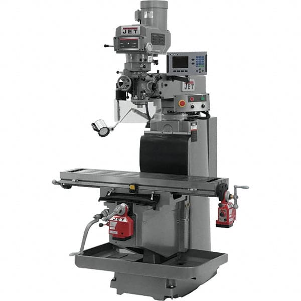 Jet - 54" Long x 12" Wide, 3 Phase Acu-Rite 200S CNC Milling Machine - Variable Speed Pulley Control, R8 Taper, 5 hp - Caliber Tooling