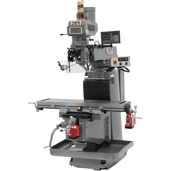 Jet - 54" Long x 12" Wide, 3 Phase Newall DP700 CNC Milling Machine - Variable Speed Pulley Control, NT40 Taper, 5 hp - Caliber Tooling