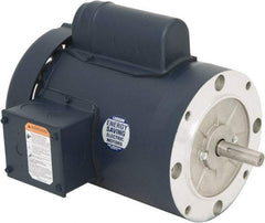 Leeson - 2 Max hp, 3,600 Max RPM, Capacitor Start Electric AC DC Motor - 115/230 V Input, Single Phase, 56C Frame, C-Face Mount, TEFC Enclosure - Caliber Tooling