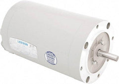 Leeson - 1 Max hp, 850 Max RPM, Electric AC DC Motor - 208-230/460 V Input, Three Phase, 56C Frame, C-Face Mount, TEAO Enclosure - Caliber Tooling