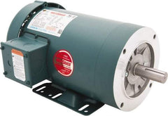 Leeson - 3 Max hp, 3,600 Max RPM, Premium Efficient Electric AC DC Motor - 230/460 V Input, Three Phase, 145TC Frame, C-Face with Base Mount, TEFC Enclosure - Caliber Tooling