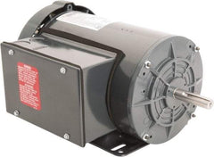 Leeson - 1-1/2 Max hp, 1,800 Max RPM, Capacitor Start Electric AC DC Motor - 115-208/230 V Input, Single Phase, 56H Frame, Rigid Base Mount, TEFC Enclosure - Caliber Tooling