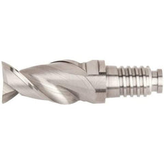 Kennametal - 20mm Mill Diam, 30mm LOC, 68.9mm OAL, 2 Flute Square End Mill Head - Duo-Lock 20 Connection, Solid Carbide, Uncoated, Right Hand Flute, Spiral Flute, Centercutting, 45° Helix, Series ABDF - Caliber Tooling