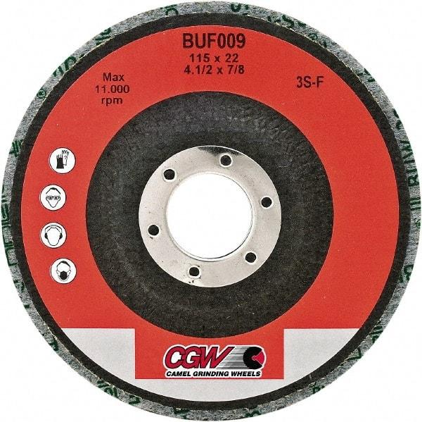 Camel Grinding Wheels - 4-1/2" Fine Grade Silicon Carbide Deburring Disc - 5/8-11 Threaded Center Hole, Arbor Connection, Gray, 11,000 Max RPM - Caliber Tooling