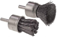 Camel Grinding Wheels - 3/4" Brush Diam, Knotted, End Brush - 1/4" Diam Shank, 1/4" Pilot Diam - Caliber Tooling