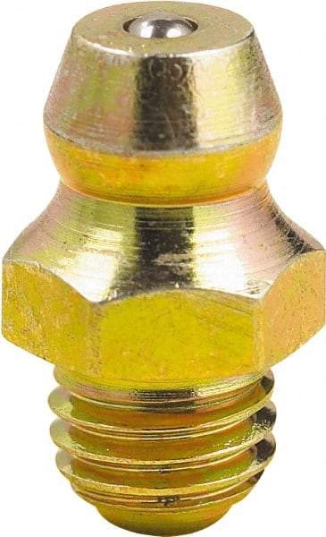 lumax - 0° Head Angle, 1/4-28 Taper Steel Taper Thread Grease Fitting - Zinc Plated Finish - Caliber Tooling