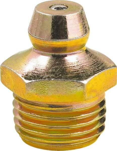 lumax - 0° Head Angle, 1/8 PTF Steel Taper Thread Grease Fitting - Zinc Plated Finish - Caliber Tooling