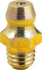 lumax - 0° Head Angle, M6x1 Metric Steel Taper Thread Grease Fitting - Zinc Plated Finish - Caliber Tooling