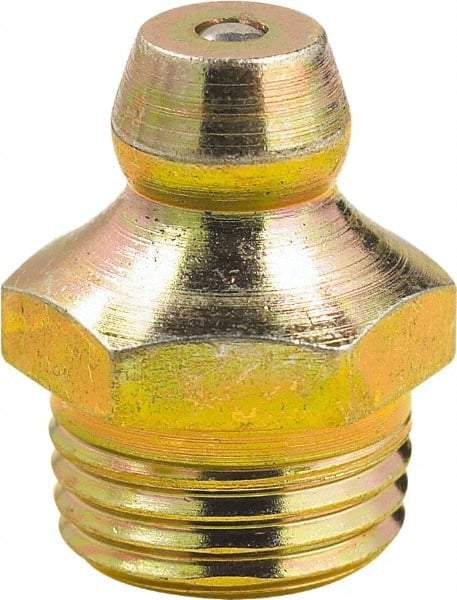 lumax - 0° Head Angle, M10x1 Metric Steel Taper Thread Grease Fitting - Zinc Plated Finish - Caliber Tooling