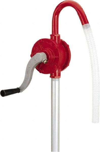 lumax - Oil Lubrication 0.08 Gal/Turn Flow Aluminum & Steel Rotary Hand Pump - For 15 to 55 Gal Container - Caliber Tooling