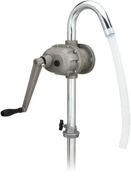 lumax - Oil Lubrication 0.25 Gal/Turn Flow Aluminum & Steel Rotary Hand Pump - For 15 to 55 Gal Container - Caliber Tooling