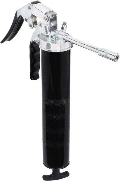 lumax - 7,000 Max psi, Rigid Pistol Grease Gun - 14 oz Capacity, 1/8 Thread Outlet, 25 Strokes per oz, 3-Way Fill - Caliber Tooling