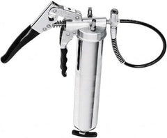 lumax - 8,500 Max psi, Flexible Pistol Grease Gun - 14 oz Capacity, 1/8 Thread Outlet, 25 Strokes per oz, 3-Way Fill - Caliber Tooling