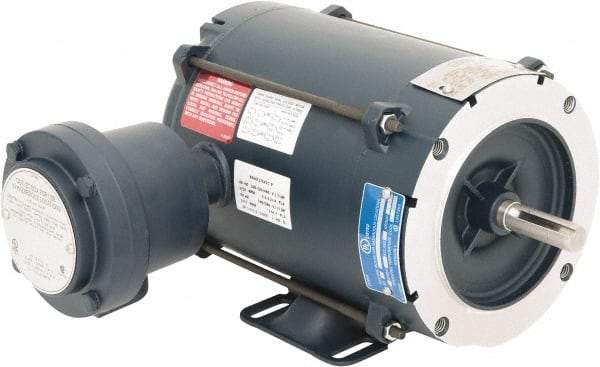 Leeson - 1/3 hp 1,800 Max RPM Explosion Proof Motor - 56C NEMA Frame, 230/460 Volts, 76% Efficiency at Full Load - Caliber Tooling