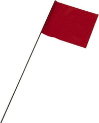 Ability One - 3" High x 3-1/2" Wide, Red PVC Marking Flag - 21" Overall Height - Caliber Tooling