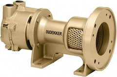 DEKKER Vacuum Technologies - 29 Hg Max, 1-1/2" ANSI 150# RF Flanged Inlet & Discharge, Single Stage Liquid Ring Vaccum Pump - 75 CFM, 5 hp, Cast Iron Housing, 316 Stainless Steel Impeller, 1,750 RPM, 230/460 Volts - Caliber Tooling