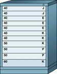 59.25 x 28.25 x 30'' (11 Drawers) - Pre-Engineered Modular Drawer Cabinet Eye-Level (269 Compartments) - Caliber Tooling