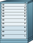 59.25 x 28.25 x 30'' (10 Drawers) - Pre-Engineered Modular Drawer Cabinet Eye-Level (180 Compartments) - Caliber Tooling