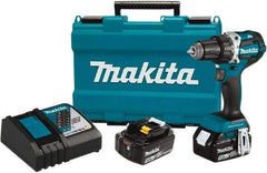 Makita - 18 Volt 1/2" Chuck Pistol Grip Handle Cordless Drill - 0-2000 RPM, Reversible, 2 Lithium-Ion Batteries Included - Caliber Tooling