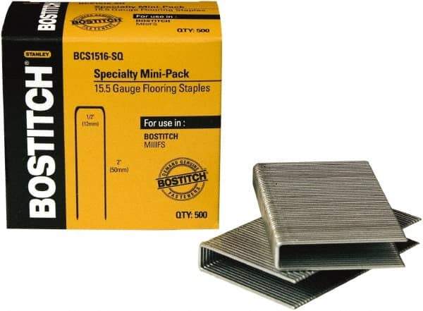 Stanley Bostitch - 2" Long x 1/2" Wide, 16 Gauge Crowned Construction Staple - Grade S4 Steel, Chisel Point - Caliber Tooling