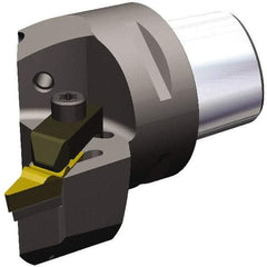 Kennametal - Left Hand Cut, Size PSC50, VC.. 1604 & VP..332 Insert Compatiblity, External Modular Turning & Profiling Cutting Unit Head - 35mm Ctr to Cutting Edge, 62mm Head Length, Through Coolant, Series Top Notch - Caliber Tooling