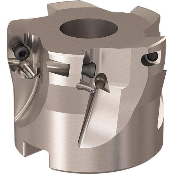 Seco - 5 Inserts, 52mm Cut Diam, 22mm Arbor Diam, 11mm Max Depth of Cut, Indexable Square-Shoulder Face Mill - 90° Lead Angle, 40mm High, XO.X 12.. Insert Compatibility, Through Coolant, Series R220.69 - Caliber Tooling