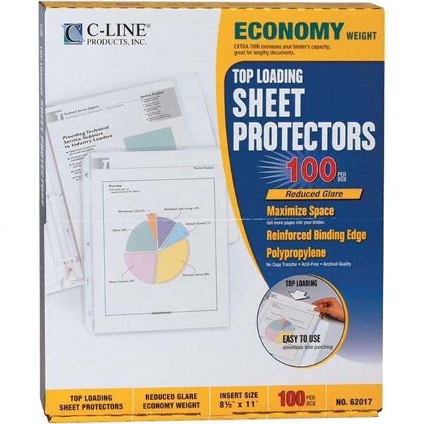 C-LINE - 100 Piece Clear Sheet Protectors-Ring Binder - 11" High x 8-1/2" Wide - Caliber Tooling