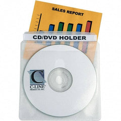 C-LINE - 50 Piece Clear/White CD/DVD Envelope - 5-3/4" High x 5.38" Wide - Caliber Tooling