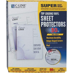 C-LINE - 50 Piece Clear Sheet Protectors-Ring Binder - 11" High x 8-1/2" Wide - Caliber Tooling