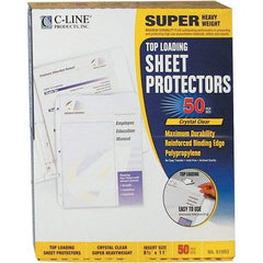 C-LINE - 50 Piece Clear Sheet Protectors-Ring Binder - 11" High x 8-1/2" Wide - Caliber Tooling