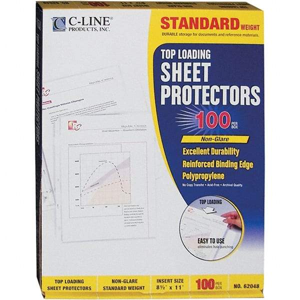 C-LINE - 100 Piece Clear Sheet Protectors-Ring Binder - 11" High x 8-1/2" Wide - Caliber Tooling