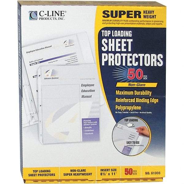 C-LINE - 50 Piece Clear Sheet Protectors-Ring Binder - 11" High x 8-1/2" Wide - Caliber Tooling