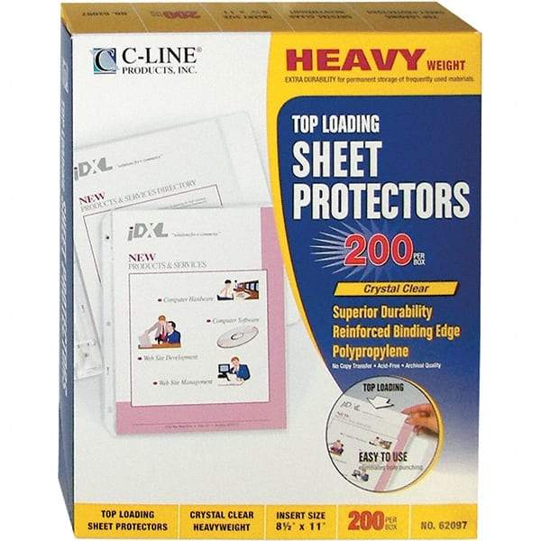 C-LINE - 200 Piece Clear Sheet Protectors-Ring Binder - 11" High x 8-1/2" Wide - Caliber Tooling