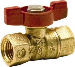 Legend Valve - 1/8" Pipe, Standard Port, Brass Standard Ball Valve - 2 Piece, FNPT x FNPT Ends, Tee Handle, 400 WOG, 125 WSP - Caliber Tooling