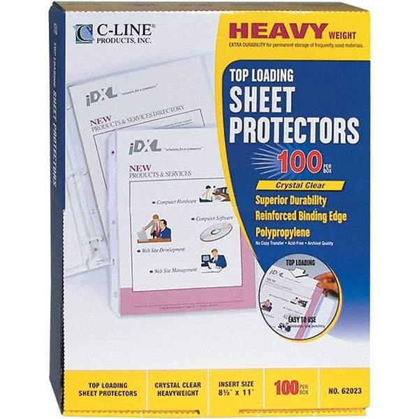 C-LINE - 100 Piece Clear Sheet Protectors-Ring Binder - 11" High x 8-1/2" Wide - Caliber Tooling