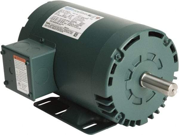 Leeson - 2 Max hp, 1,800 Max RPM, Premium Efficient Electric AC DC Motor - 230/460 V Input, Three Phase, 56HZ Frame, 7/8" Shaft Diam, Rigid Base Mount, ODP Enclosure - Caliber Tooling