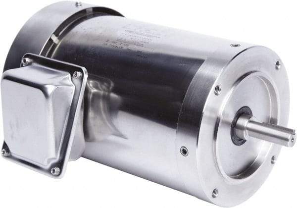 Leeson - 2 Max hp, 1,800 Max RPM, Premium Efficient Electric AC DC Motor - 230/460 V Input, Three Phase, 56C Frame, 5/8" Shaft Diam, C-Face Mount, TEFC Enclosure - Caliber Tooling