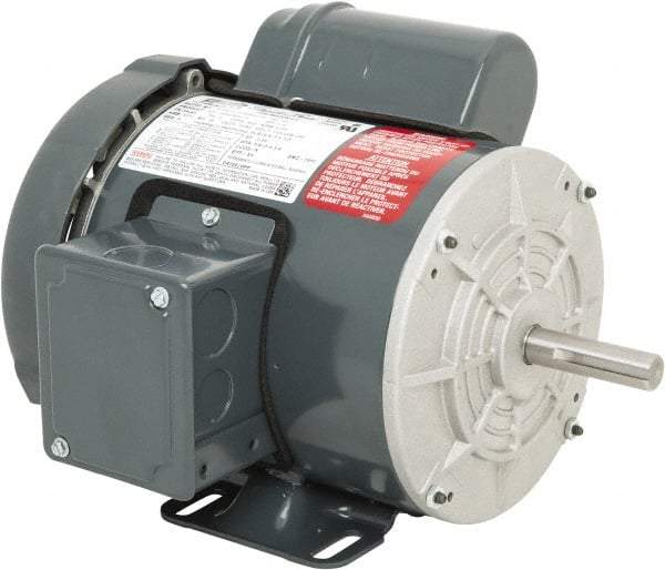 Leeson - 1/3 Max hp, 1,800 Max RPM, Electric AC DC Motor - 115/208-230 V Input, Single Phase, 56 Frame, 5/8" Shaft Diam, Rigid Base Mount, TEFC Enclosure - Caliber Tooling