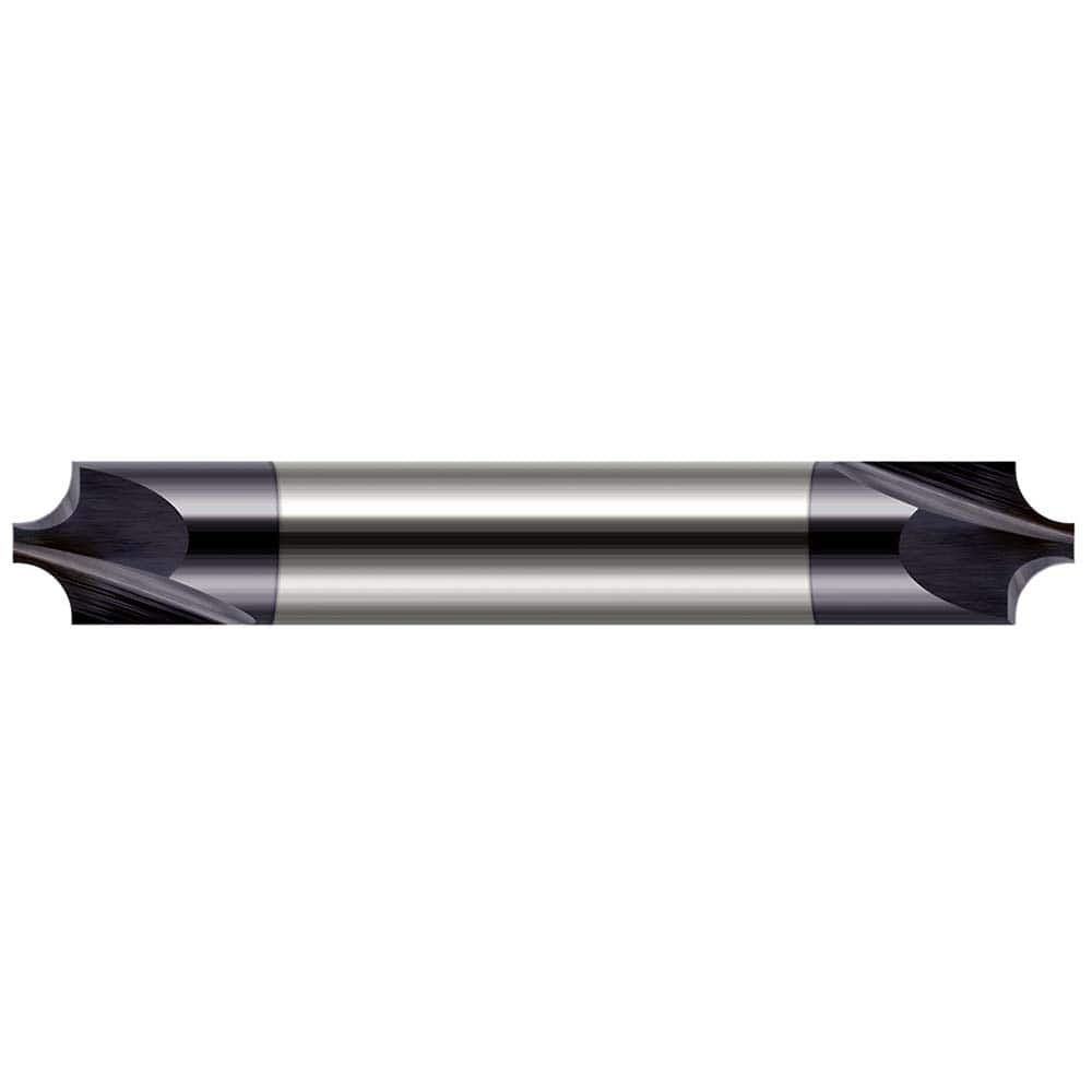 Corner Rounding End Mill: 0.06″ Radius, 0.1875″ Diam, 2 Flutes, Solid Carbide 2″ OAL, 3″ Shank Dia, AlTiN Finish, Double End