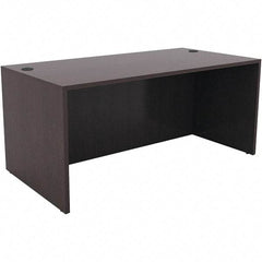 ALERA - Woodgrain Laminate Straight Front Desk - 59-1/8" Wide x 29-1/2" Deep x 29-5/8" High, Espresso - Caliber Tooling