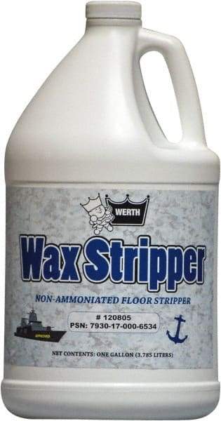 Werth Sanitary Supply - 1 Gal Plastic Bottle Stripper - Use on Resilient Tile, Vinyl Tile - Caliber Tooling