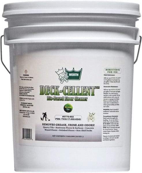 Werth Sanitary Supply - 5 Gal Pail Floor Cleaner - Use on Quarry Tile, Rest Rooms - Caliber Tooling