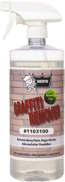 Werth Sanitary Supply - 32 oz Bottle Graffiti/Vandal Mark Remover - VOC Content g/L 250, Removes Graffiti, Adhesives & Grease - Caliber Tooling