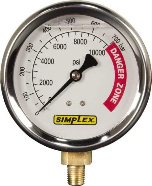 TK Simplex - Hydraulic Pressure Gages & Adapters Type: Liquid-Filled Gauge Pressure Rating: 0 - 10000 - Caliber Tooling