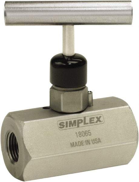 TK Simplex - 3/8 Inlet Steel Hydraulic Control Valve - 3/8 Thread, 10,000 psi, 1.26" Wide x 2-1/2" Long, 0.44 CV Rate - Caliber Tooling