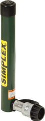 TK Simplex - 9-3/16" Stroke, 5 Ton Portable Hydraulic Single Acting Cylinder - 0.99 Sq In Effective Area, 9.07 Cu In Oil Capacity, 12.83 to 22.01" High, 1" Cyl Bore Diam, 1-1/8" Plunger Diam, 10,000 Max psi - Caliber Tooling